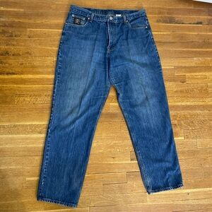 Cinch Western Blue Jeans Men 36x33 Black Label Cowboy Ranch Loose Roping Rodeo